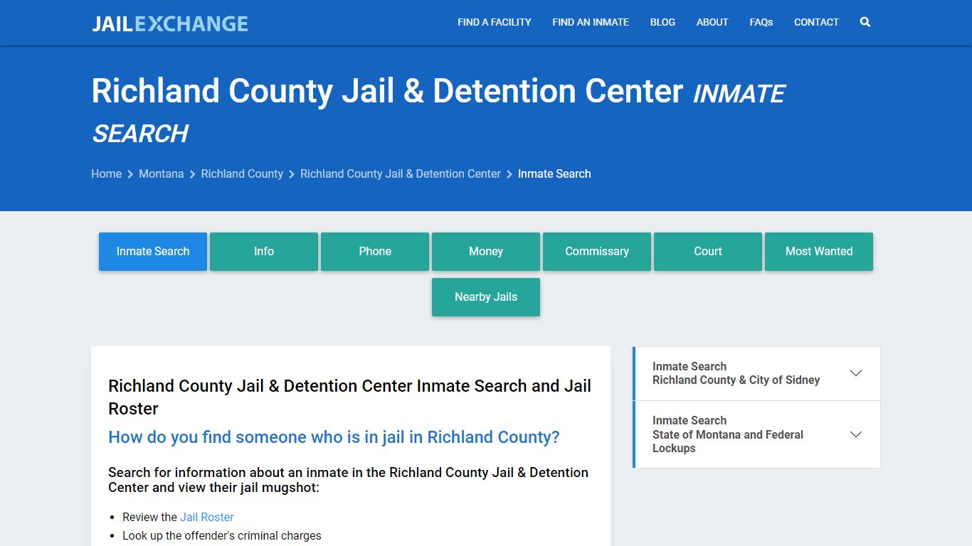 Richland County Jail & Detention Center Inmate Search